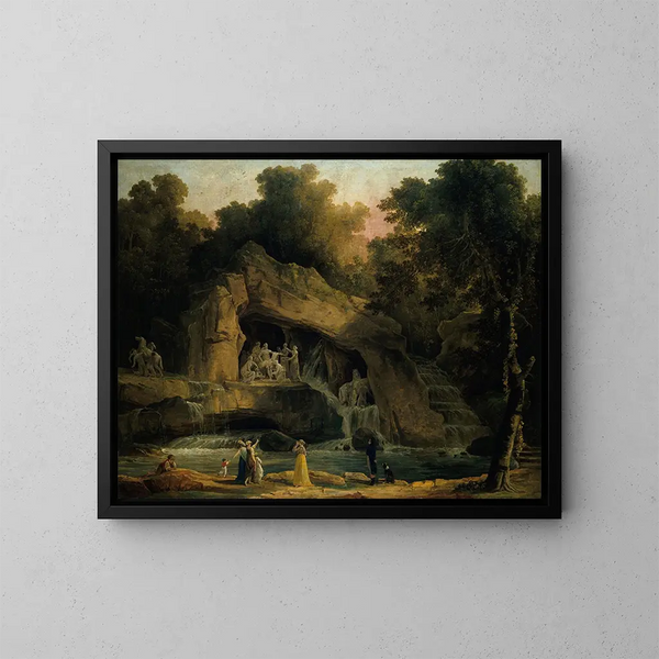 Les bains d'Apollon à Versailles - Hubert Robert — inramlat konstverk på väggen