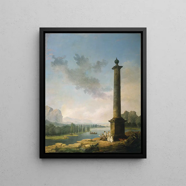 La colonne - Hubert Robert — inramlat konstverk på väggen