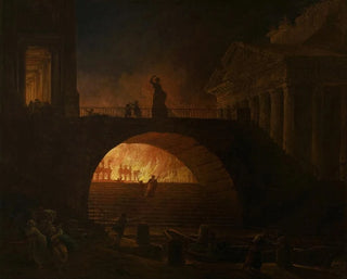 Roms brand - Hubert Robert — vy av konstverket