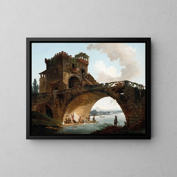 Le pont Salario - Hubert Robert — inramlat konstverk på väggen