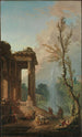Le Portique d'un manoir de campagne - Hubert Robert — vy av konstverket