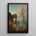 Le Portique d'un manoir de campagne - Hubert Robert — inramlat konstverk på väggen