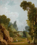 Le Pont Rustique Château de Méréville Frankrike - Hubert Robert — vy av konstverket