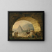 Vue d'antiquités sous une arche - Hubert Robert — inramlat konstverk på väggen