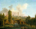 Vue du parc de Mrville - Hubert Robert — vy av konstverket