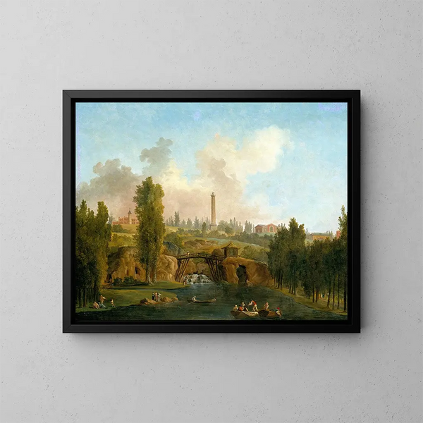 Vue du parc de Mrville - Hubert Robert — inramlat konstverk på väggen