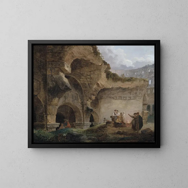 Laveuses dans les ruines du Colisée - Hubert Robert — inramlat konstverk på väggen