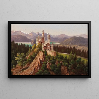 Hubert Sattler - A View of Neuschwanstein Castle.webp