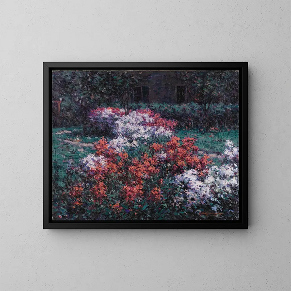 Le jardin de phlox - Hugh Henry Breckenridge — inramlat konstverk på väggen