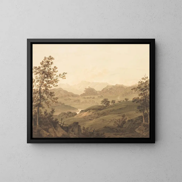 Landskapsbild av norra Wales - Hugh William Williams — inramlat konstverk på väggen
