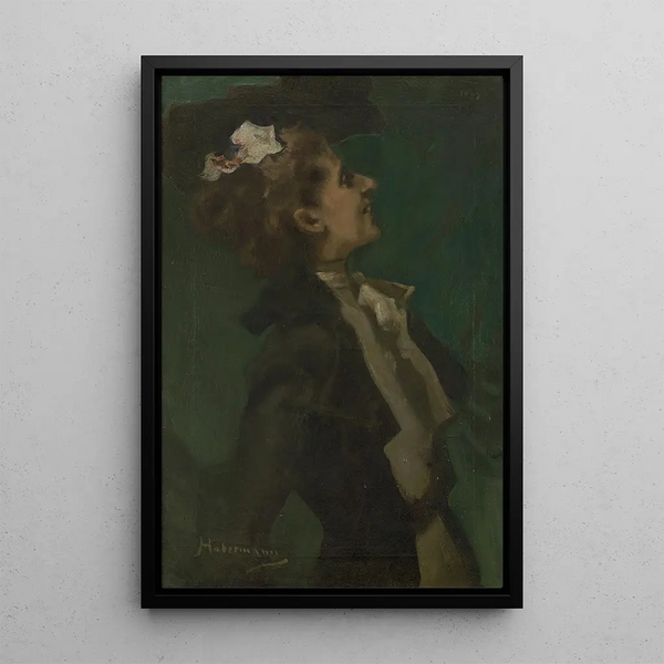 Hugo Freiherr von Habermann - Bildnis in Grn Frulein Olga Hess.webp