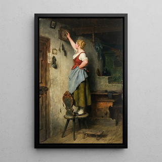 Hugo Kauffmann - Mdel an der Uhr.webp