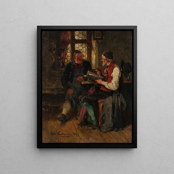 Divertissement dans le salon - Hugo Kauffmann — inramlat konstverk på väggen