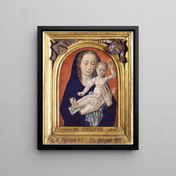 Vierge à l'Enfant - Hugo van der Goes — inramlat konstverk på väggen