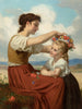 vildblommorkrans - Hugues Merle — vy av konstverket