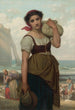 Laveuse à Étretat - Hugues Merle — vy av konstverket