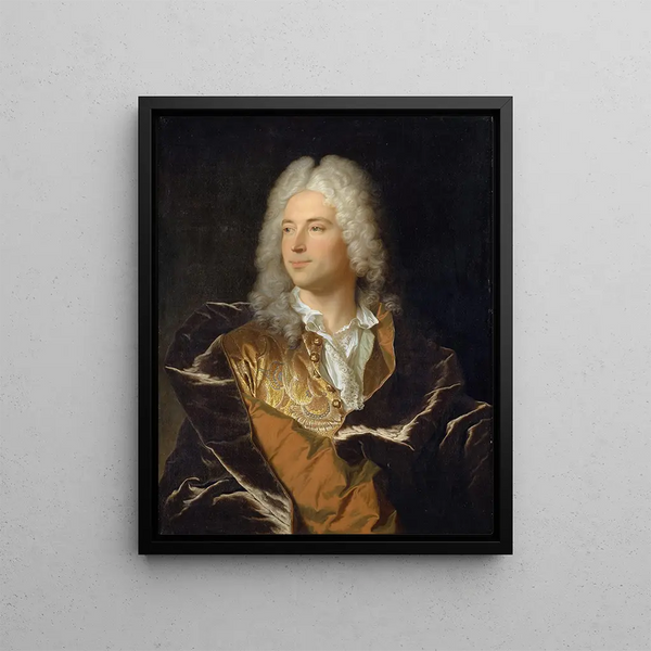 Porträtt av riddare Lucas Schaub från Basel - Hyacinthe Rigaud — inramlat konstverk på väggen
