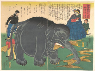 Ichirysai Yoshitoyo - Newly Imported Great Elephant Shinto hakurai no daiz.webp
