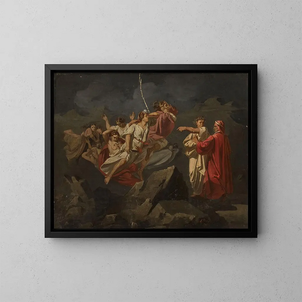 Dante och Virgile - Ignacy Gierdziejewski — inramlat konstverk på väggen