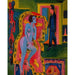 Reproduktion av målningen inomhus med naken kvinna och man - Ernst Ludwig Kirchner