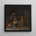 ett inomhusrum med fyra figurer som dricker och spelar kort - Gerard ter Borch — inramlat konstverk på väggen