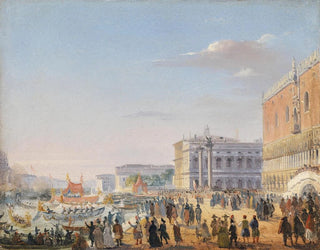 ankomsten av François-Joseph och Elisabeth i Venedig - Ippolito Caffi — vy av konstverket