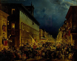 Ippolito Caffi - Moccoli Evening In Rome.webp