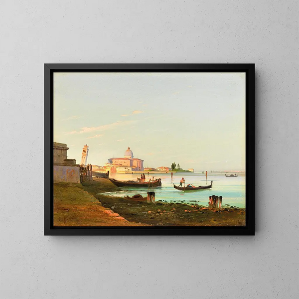 Vue de San Pietro di Castello à Venise - Ippolito Caffi — inramlat konstverk på väggen
