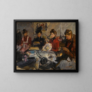 L'atelier des modistes - Isaac Israëls — inramlat konstverk på väggen