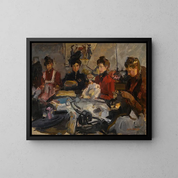 L'atelier des modistes - Isaac Israëls — inramlat konstverk på väggen