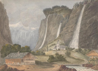 Cascades de Staubbach, Lauterbrunnen, Schweiz - Isaac Weld — vy av konstverket