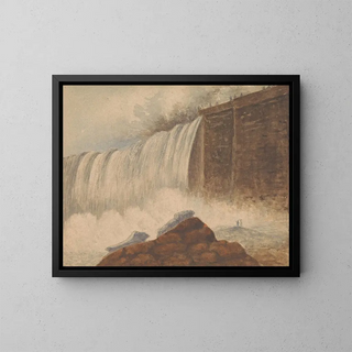 Isaac Weld - View of Niagara Falls with Two Figures on Rock in Right Foreground.webp