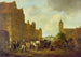 En marknadsplats - Isaac van Ostade — vy av konstverket