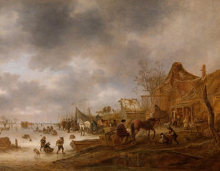 vinterlandskap - Isaac van Ostade — vy av konstverket