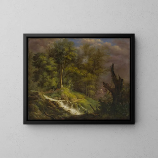 Isaak Frstenberger - Forest Landscape with Waterfall.webp