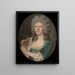 Porträtt troligtvis av Rosalie Dugazon 1755-1821 sångerska - Isabelle Pinson — inramlat konstverk på väggen