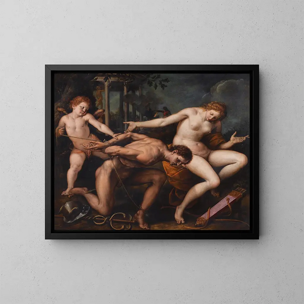 Allégorie de l'amour et de la sagesse - Isidoro Bianchi — inramlat konstverk på väggen
