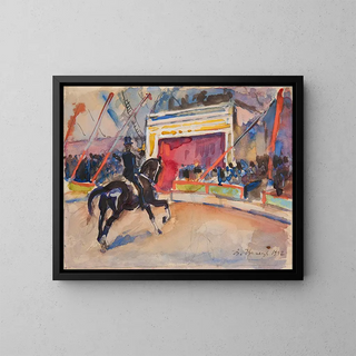 Ivan Ivanec - Scena z cyrku  jedziec na koniu.webp