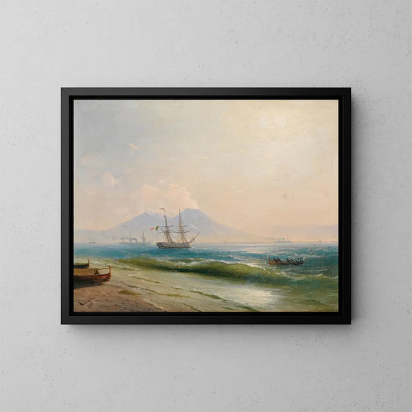 Vy över Vesuvius - Ivan Konstantinovich Aivazovsky — inramlat konstverk på väggen