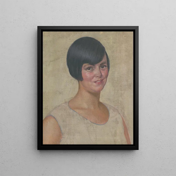 Portrait d'une femme - Ivan Rabuzin — inramlat konstverk på väggen