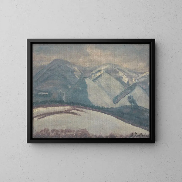snötäckta berg - Ivan Rabuzin — inramlat konstverk på väggen