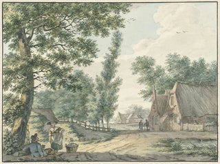Izaak Schmidt - Landschap met twee personen onder een boom.webp