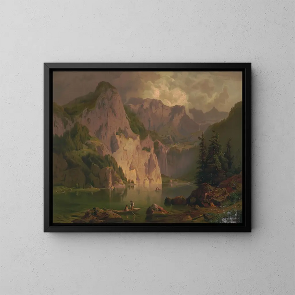 Obersee-sjön nära Berchtesgaden - J.C. Berke — inramlat konstverk på väggen