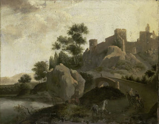 Landskap Italien - Johann Georg Schieblius — vy av konstverket