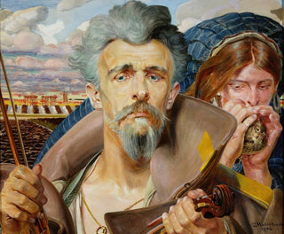 triptykets centrala musiksektion - Jacek Malczewski — vy av konstverket