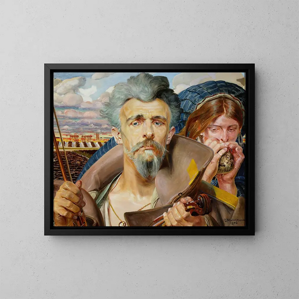 triptykets centrala musiksektion - Jacek Malczewski — inramlat konstverk på väggen