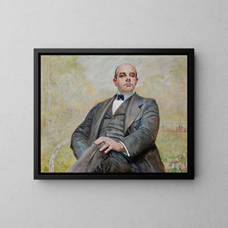 Portrait av Edward Maurizio - Jacek Malczewski — inramlat konstverk på väggen
