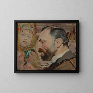 Porträtt av Feliks Jasieski - Jacek Malczewski — inramlat konstverk på väggen