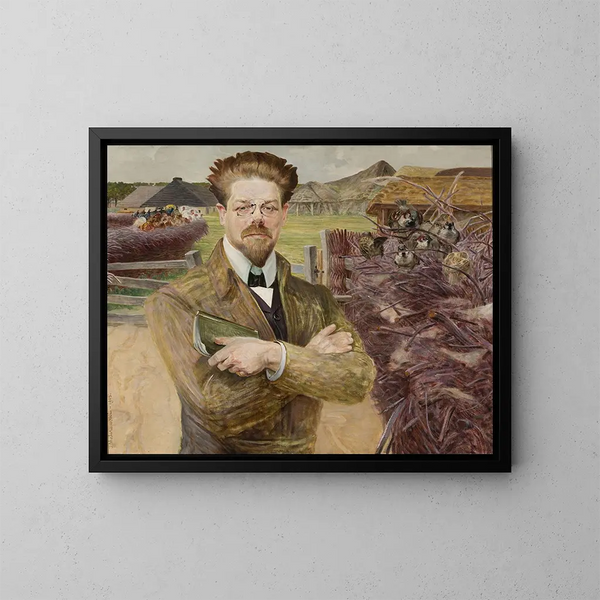 Portrait de Władysław Reymont - Jacek Malczewski — inramlat konstverk på väggen