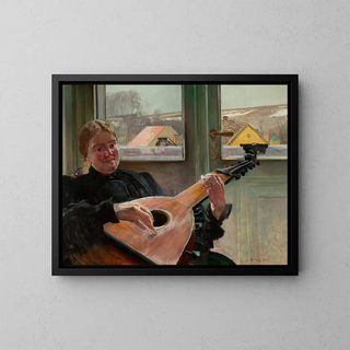 Jacek Malczewski - Portrait of artists sister Helena with a lute.webp
